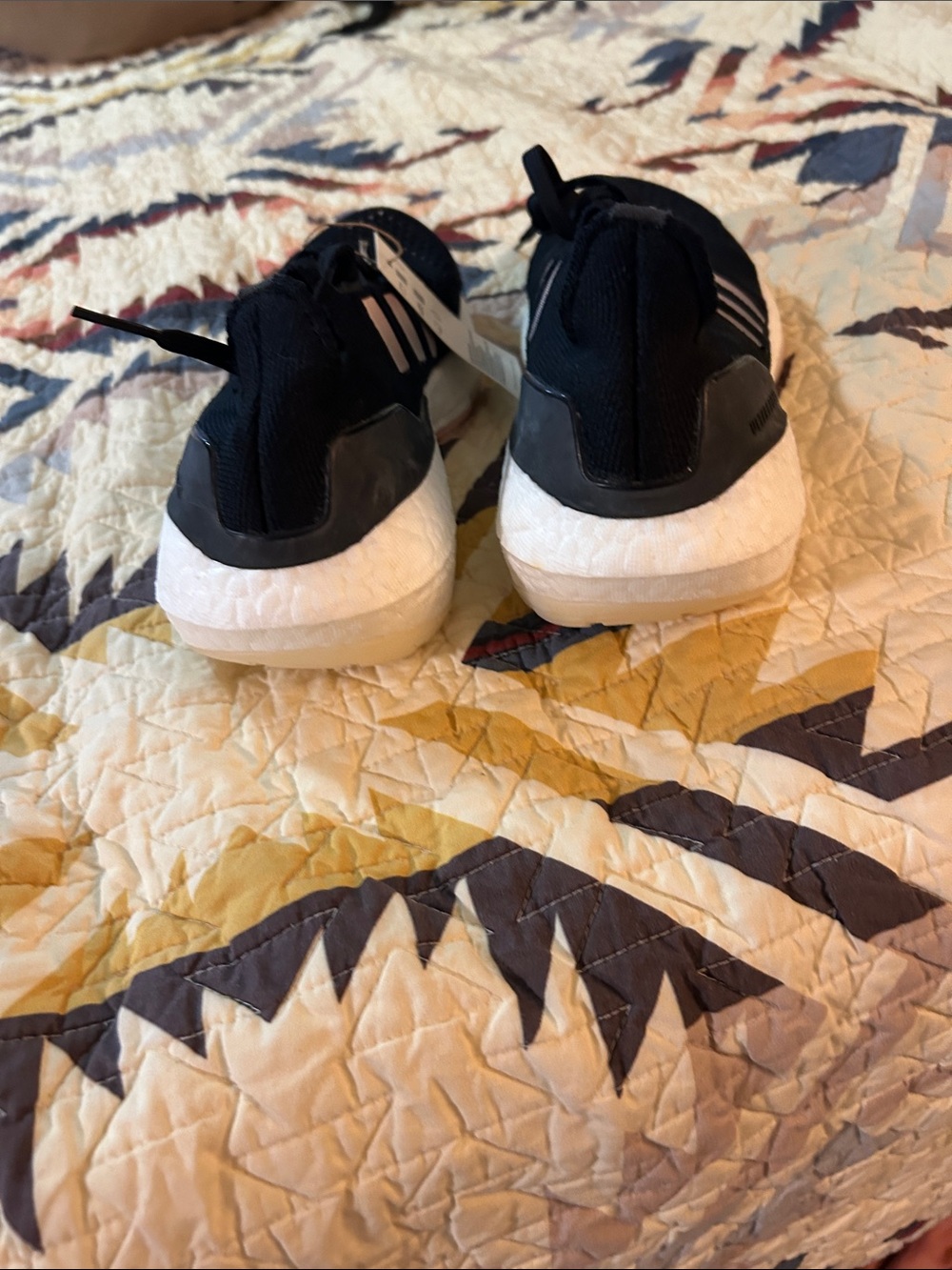 adidas Women's Black Athletic Sneakers with Light Pink Stripes - Picture 4 of 8